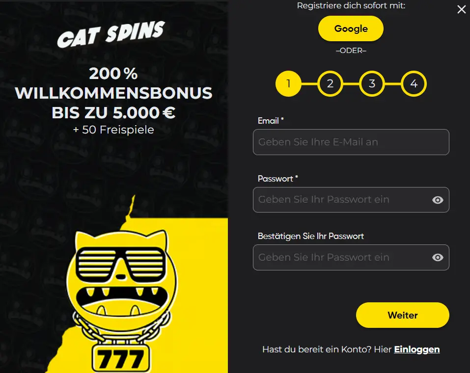 catspins-registrierung